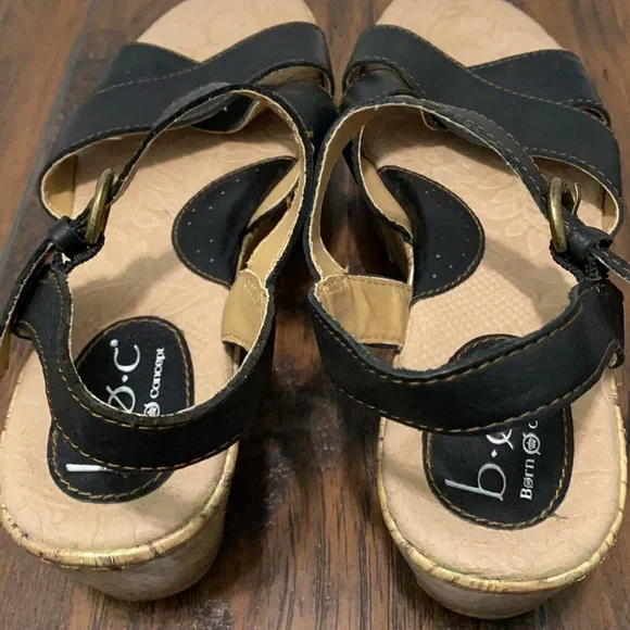 b.o.c Born black platform wedge sandal 7 / 38 - Picture 7 of 11
